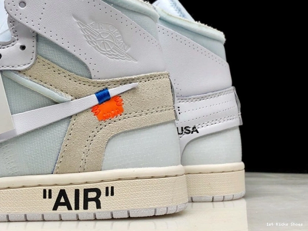 1st Kicks Jordan High Off-White Retro 1 AQ0818-100 White Air 0723